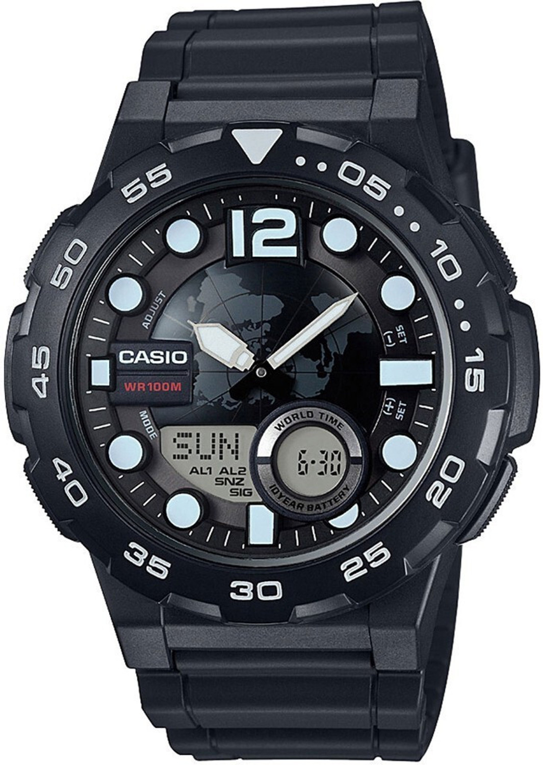 Image of CASIO AEQ-100W-1AVDF Youth Combination ( AEQ-100W-1AVDF ) Analog-Digital Watch - For Men