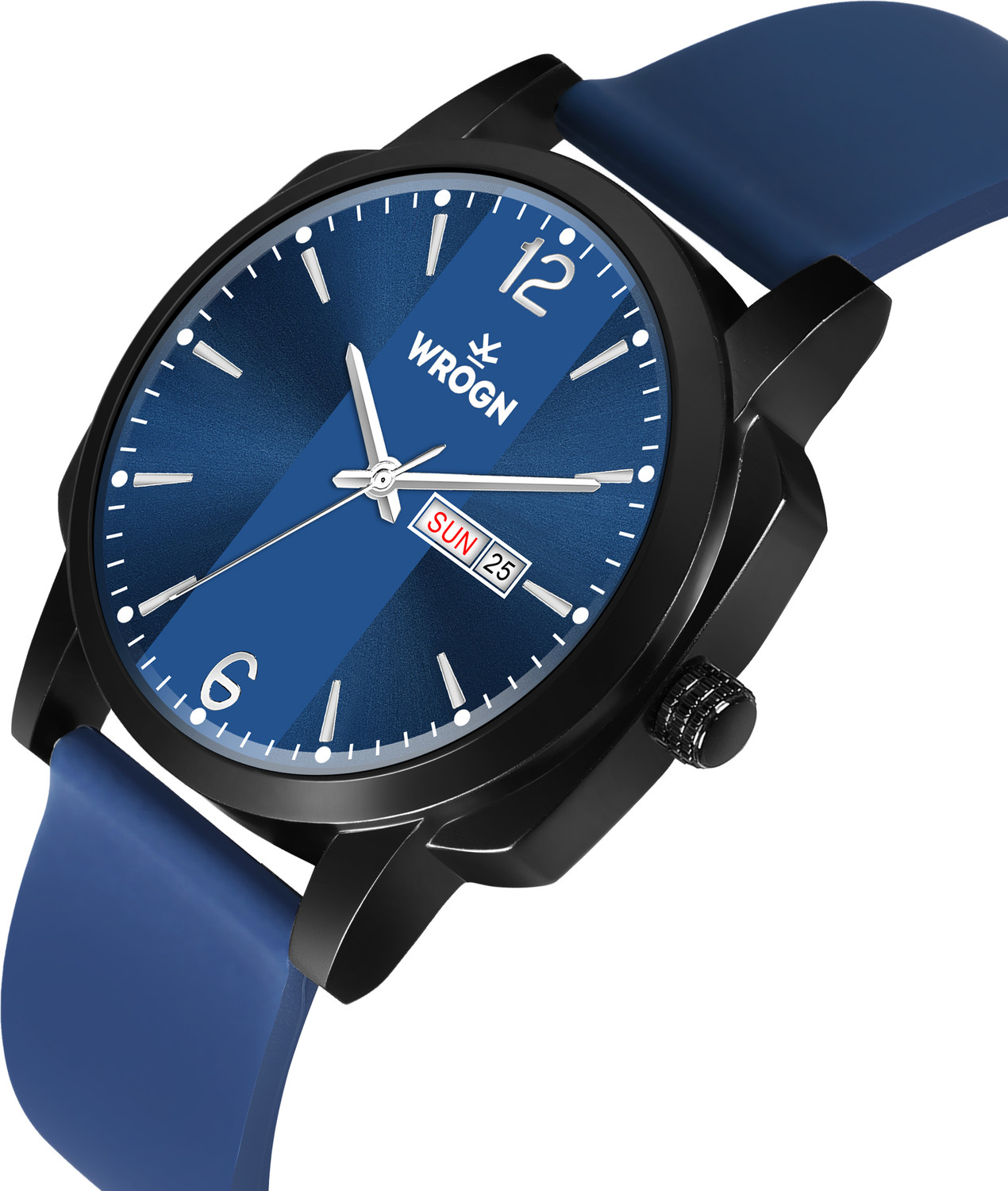 Image of WROGN WR-6604-Blue Day and Date Display Analog Watch - For Men
