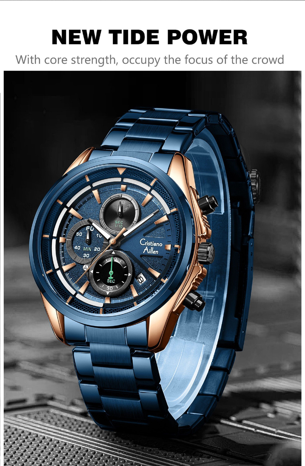 Image of Cristiano Aillen CA-8890 Luxury Classic Waterproof Analog Watch - CA-8890 Analog Watch - For Men