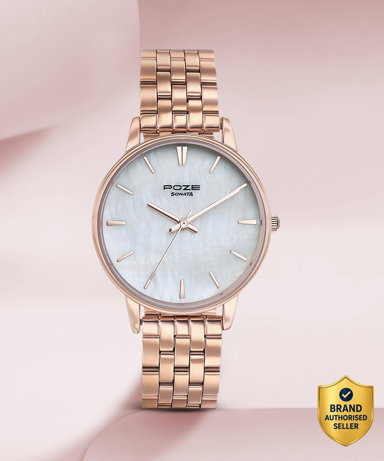 Image of SONATA Poze - Metal Analog Watch - For Women