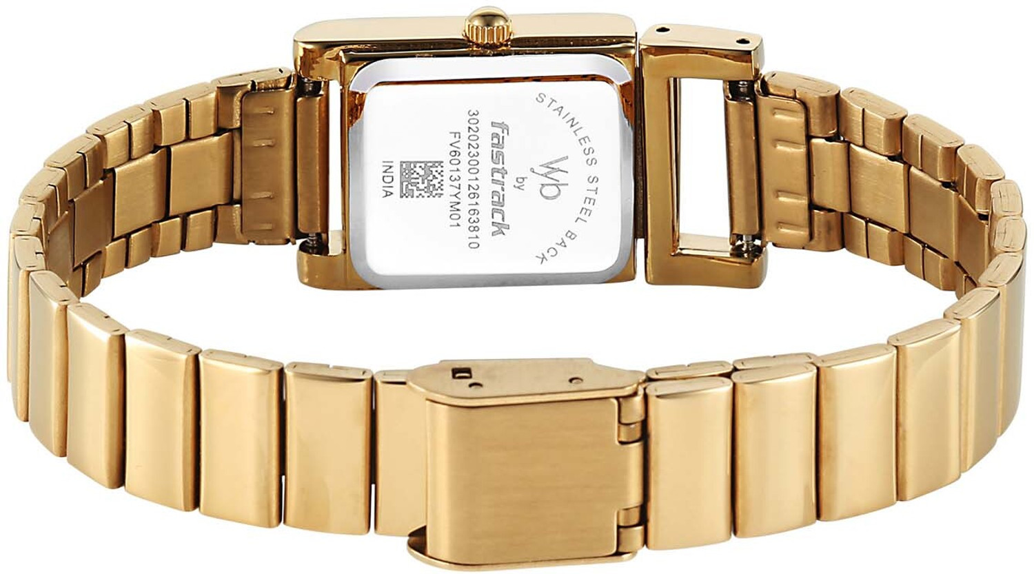 Image of Fastrack Fastrack Vyb Muse Quartz Black Dial Gold Stainless Steel Strap Analog Watch - For Women