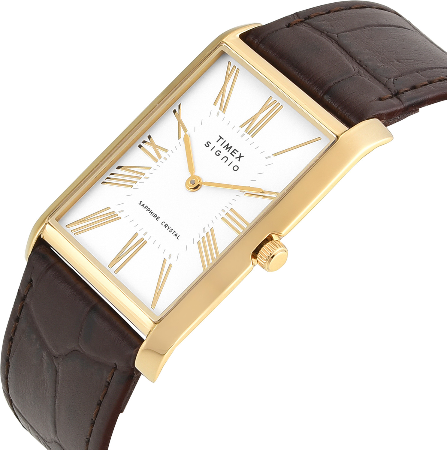 Image of TIMEX TWEG34300 Signio Rectangle 28mm White Dial Analog Watch - For Men