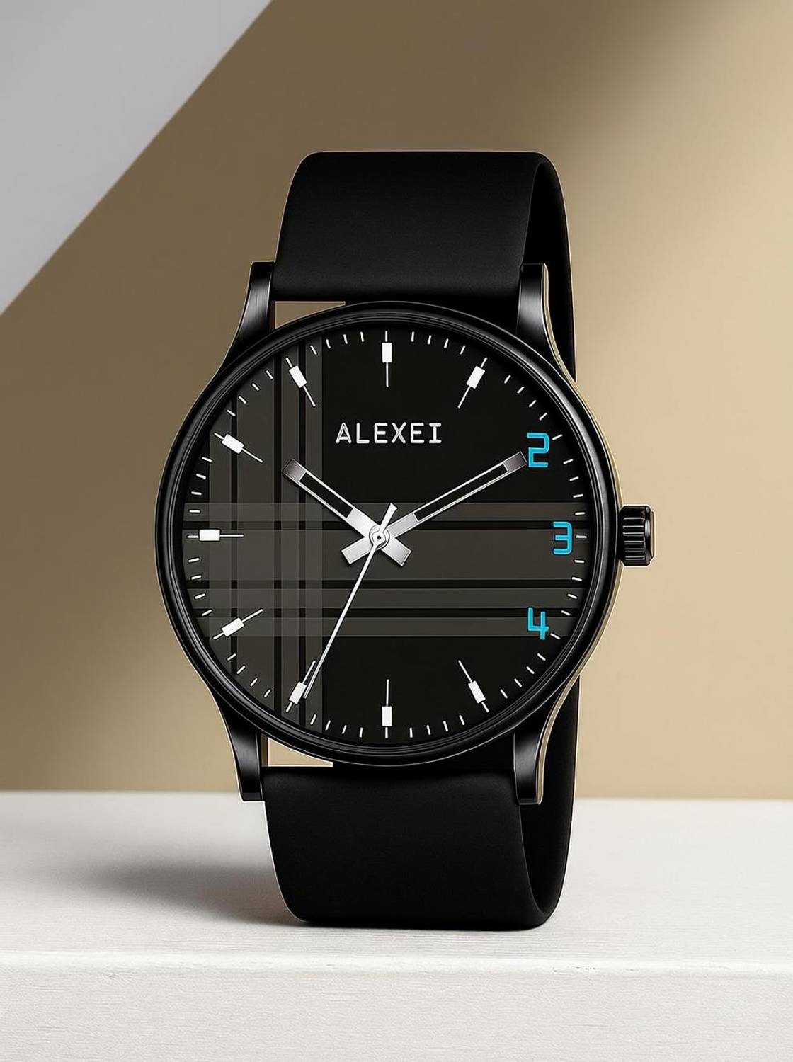Alexei Tuton Black/Liner Edition LDBK3007CW-Black Edition | Premium Silicone Belt | Durable & Trendy Analog Watch - For Men