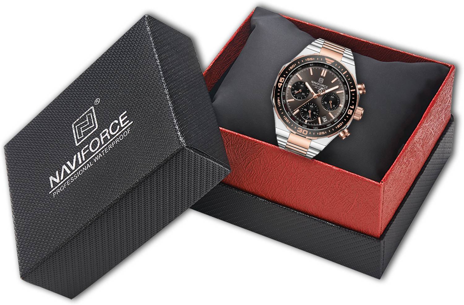 NAVIFORCE 8049 Unique temperament Silver Rosegold bracelet strap