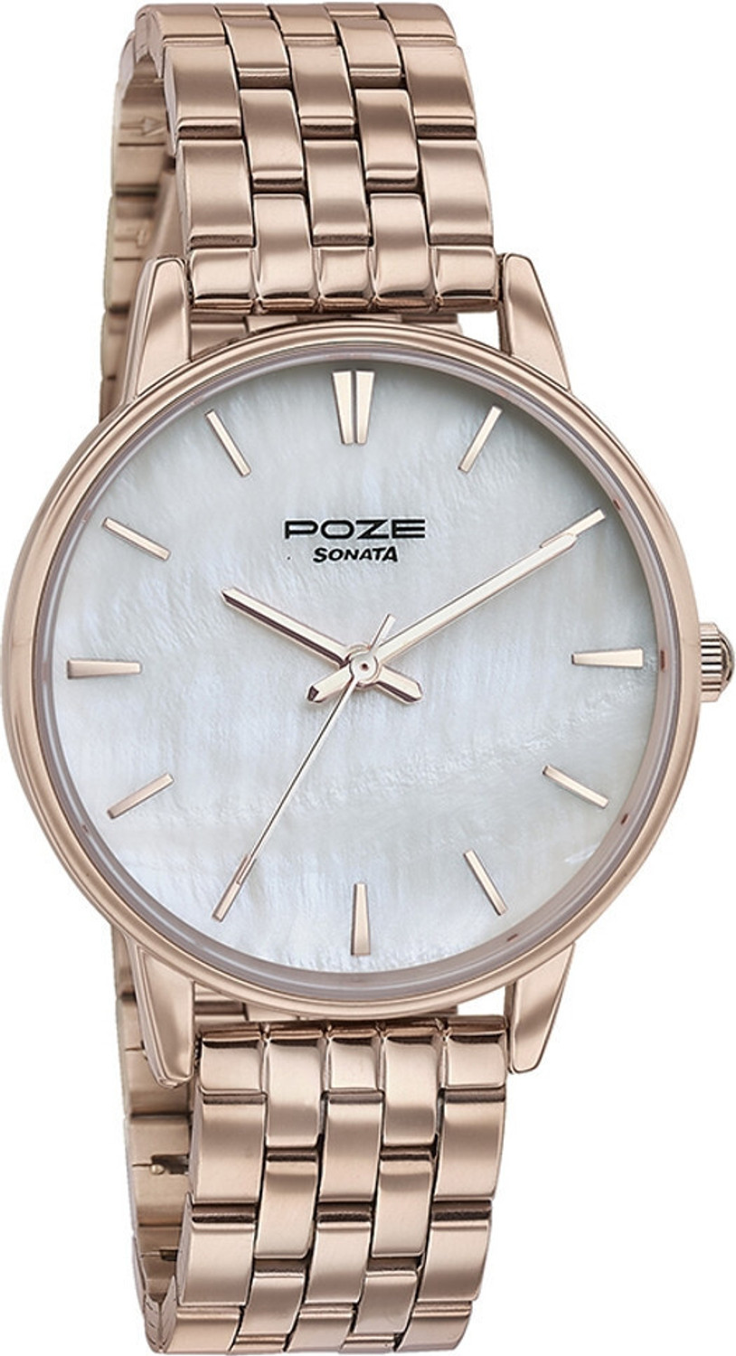Image of SONATA Poze - Metal Analog Watch - For Women