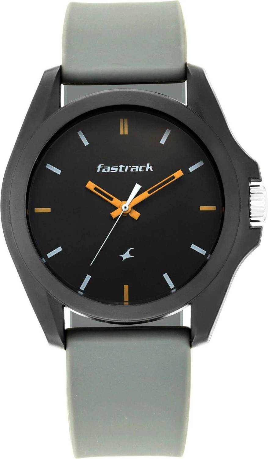 Fastrack 68011PP08 Fastfit Black Dial Grey Silicone Strap Watch - Image 1