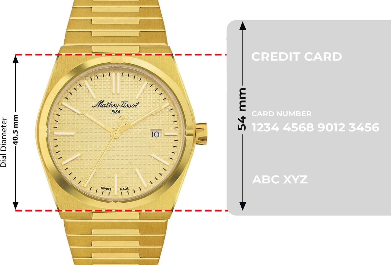 Image of Mathey-Tissot H117PDI Swiss Made Quartz Gold Dial Analog Watch - For Men