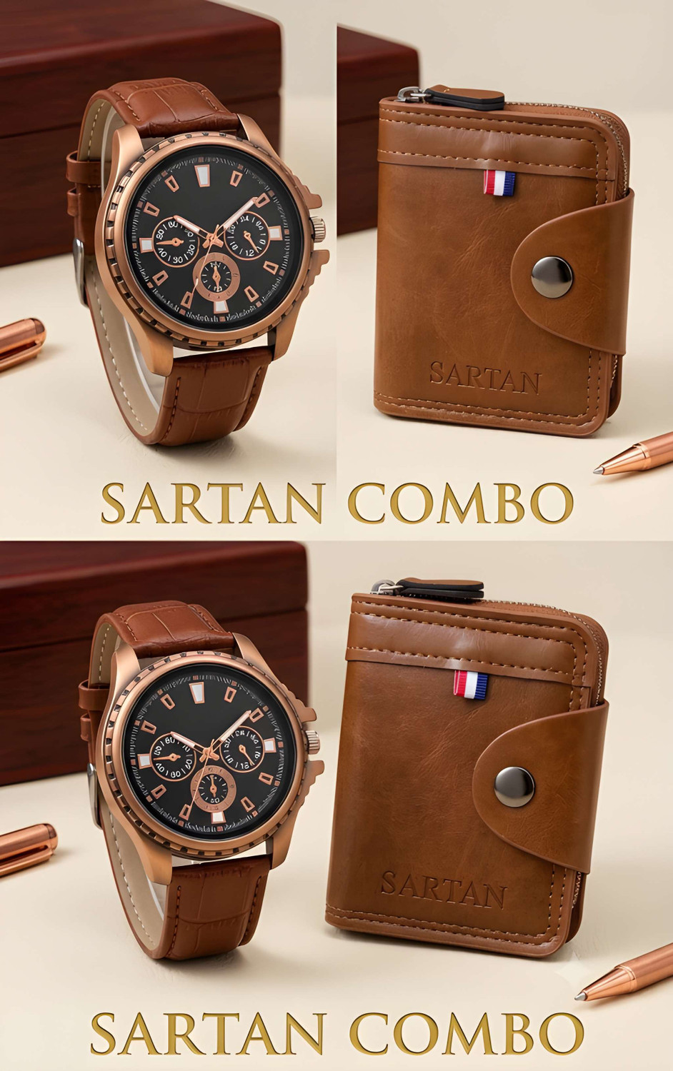 Image of SARTAN Men's Watch Wallet Combo SARTAN Men's Watch Wallet Combo Analog Watch - For Men