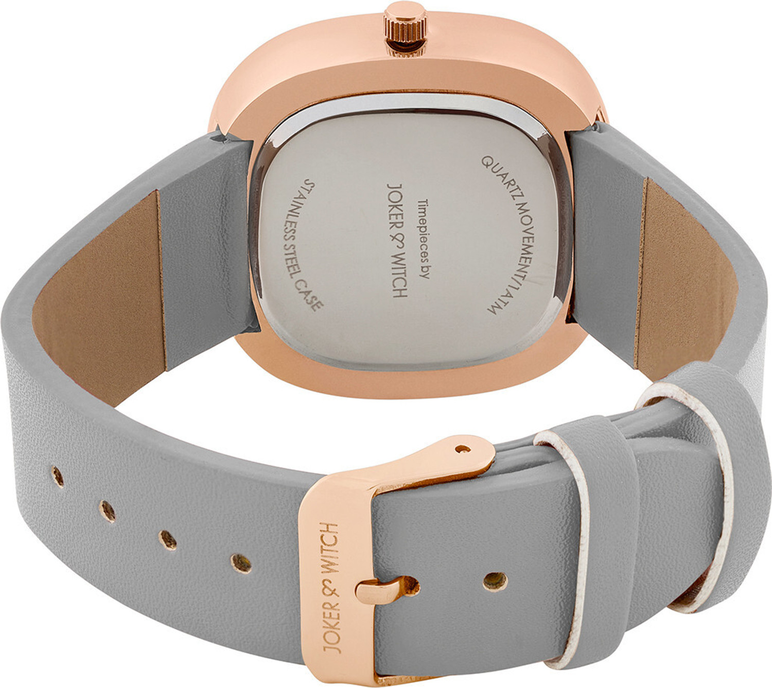 Image of Joker & Witch Albin Classic Square Dial Watch with A Grey Dial And Stylish Grey PU Strap Analog Watch - For Women