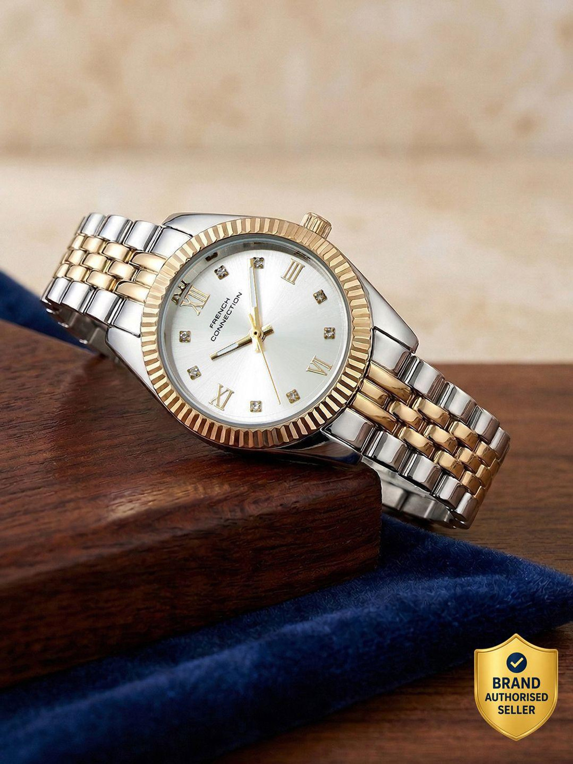 Image of French Connection French Connection Silver Round Quartz Analog Watch - For Women