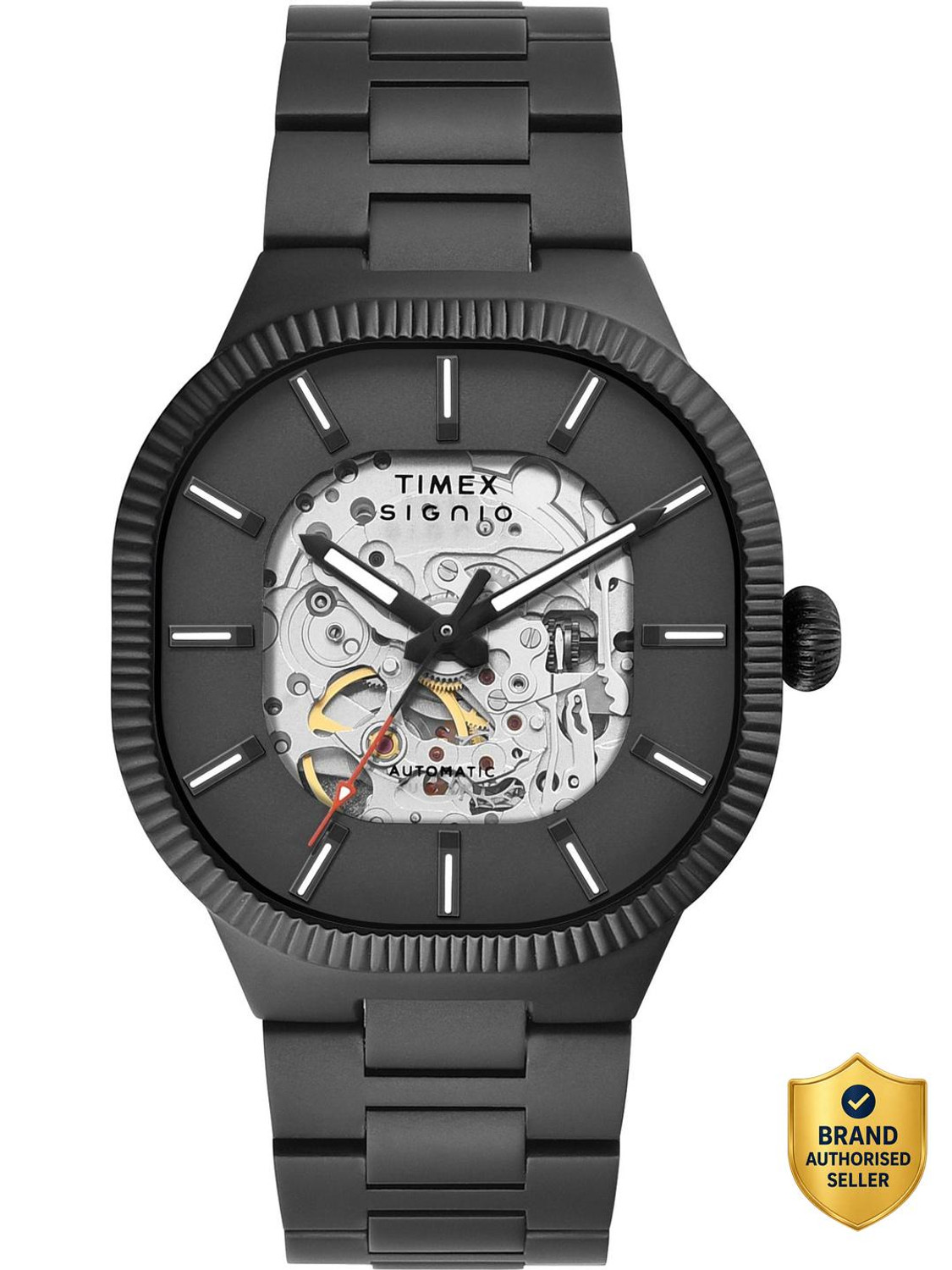 Image of TIMEX TWEG24702 Signio Square 39mm Grey Dial Analog Watch - For Men