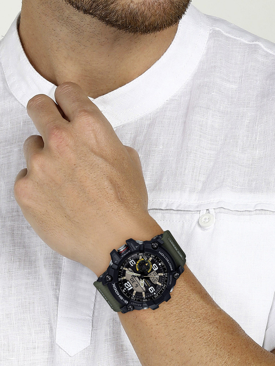 Image of CASIO GG-1000-1A3DR G-Shock GG-1000-1A3DR Black Dial Green Resin Strap Analog-Digital Watch - For Men