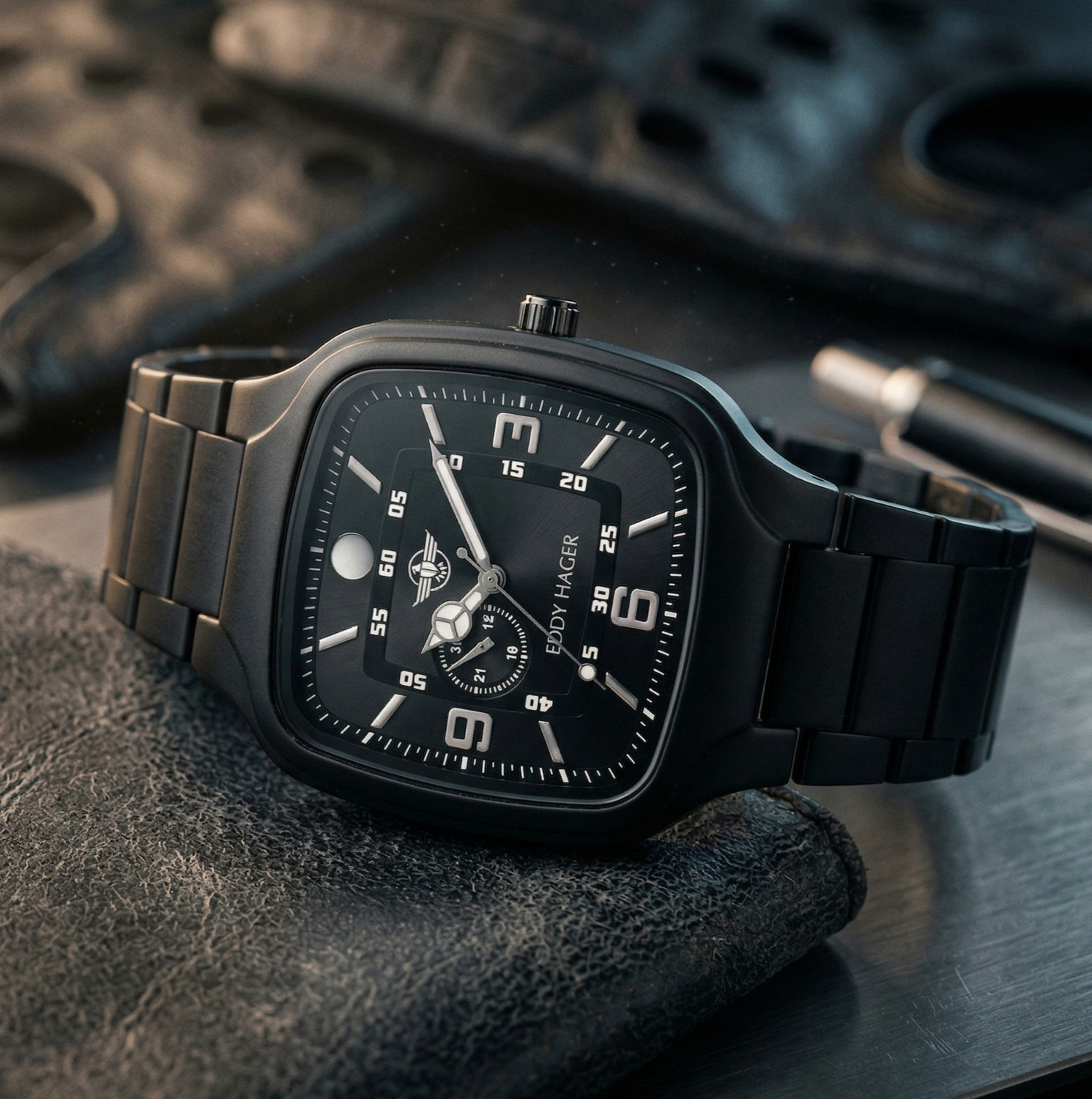 Image of EDDY HAGER EH-290-Black Big Dial Analog Watch - For Men