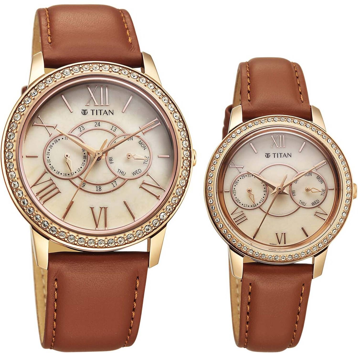 Titan Royal Bandhan Pink Couple's Watch - Image 2