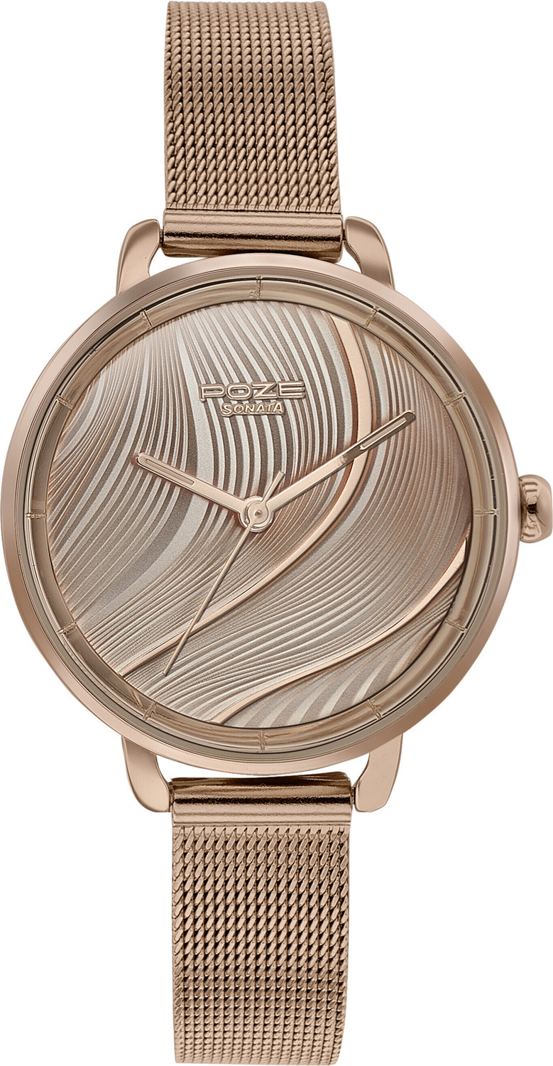 Image of SONATA Poze Rose Gold Strap with Rose Gold Dial Analog Watch - For Women