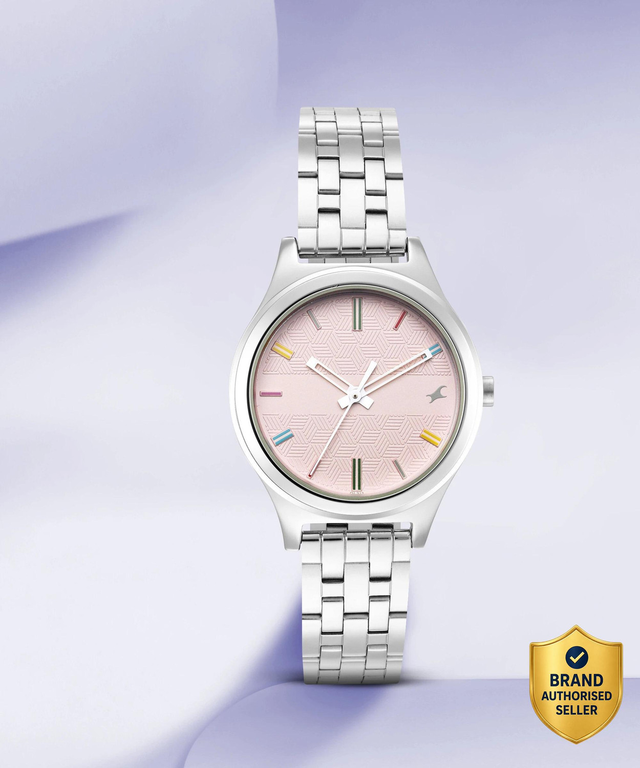 Fastrack 6152SM04 Fastrack Stunners Pink Dial Silver Metal Strap Analog Watch  - For Girls