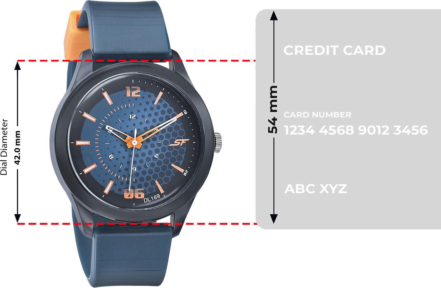 Image of SF 77007PP05 SF Quartz Dark Blue Dial Black PU Strap Analog Watch - For Men