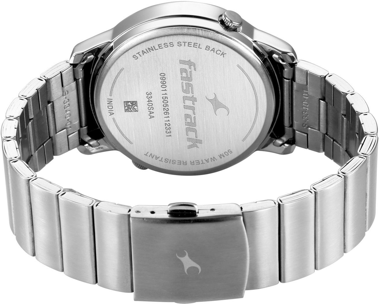 Image of Fastrack Pulse IV Pulse IV Dual Time Black Sunray Dial Silver Stainless Steel Strap Analog Watch - For Men