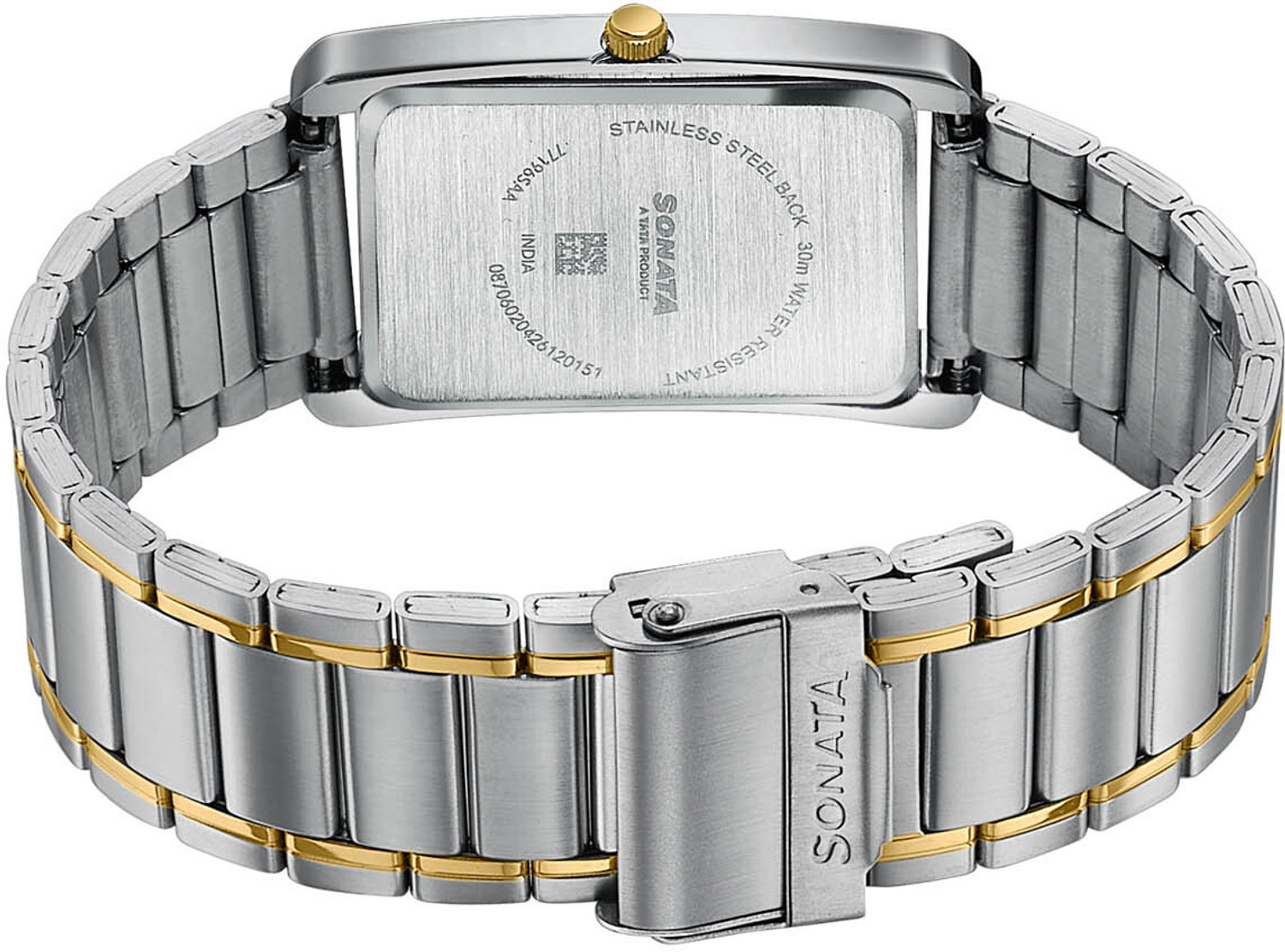 Image of SONATA Ascent Ascent Quartz Green Dial Silver + Gold Metal Strap Analog Watch - For Men