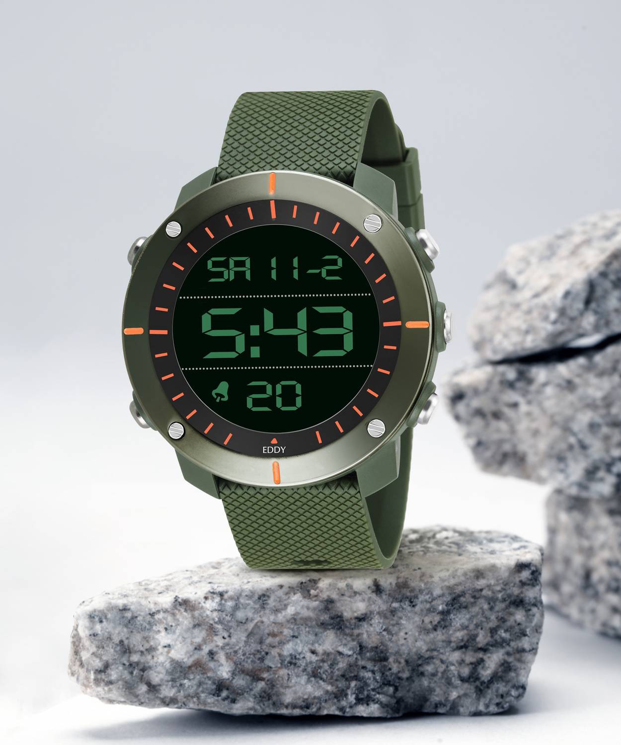 EDDY HAGER 800 Digital Army Green Sports Digital Watch – For Men