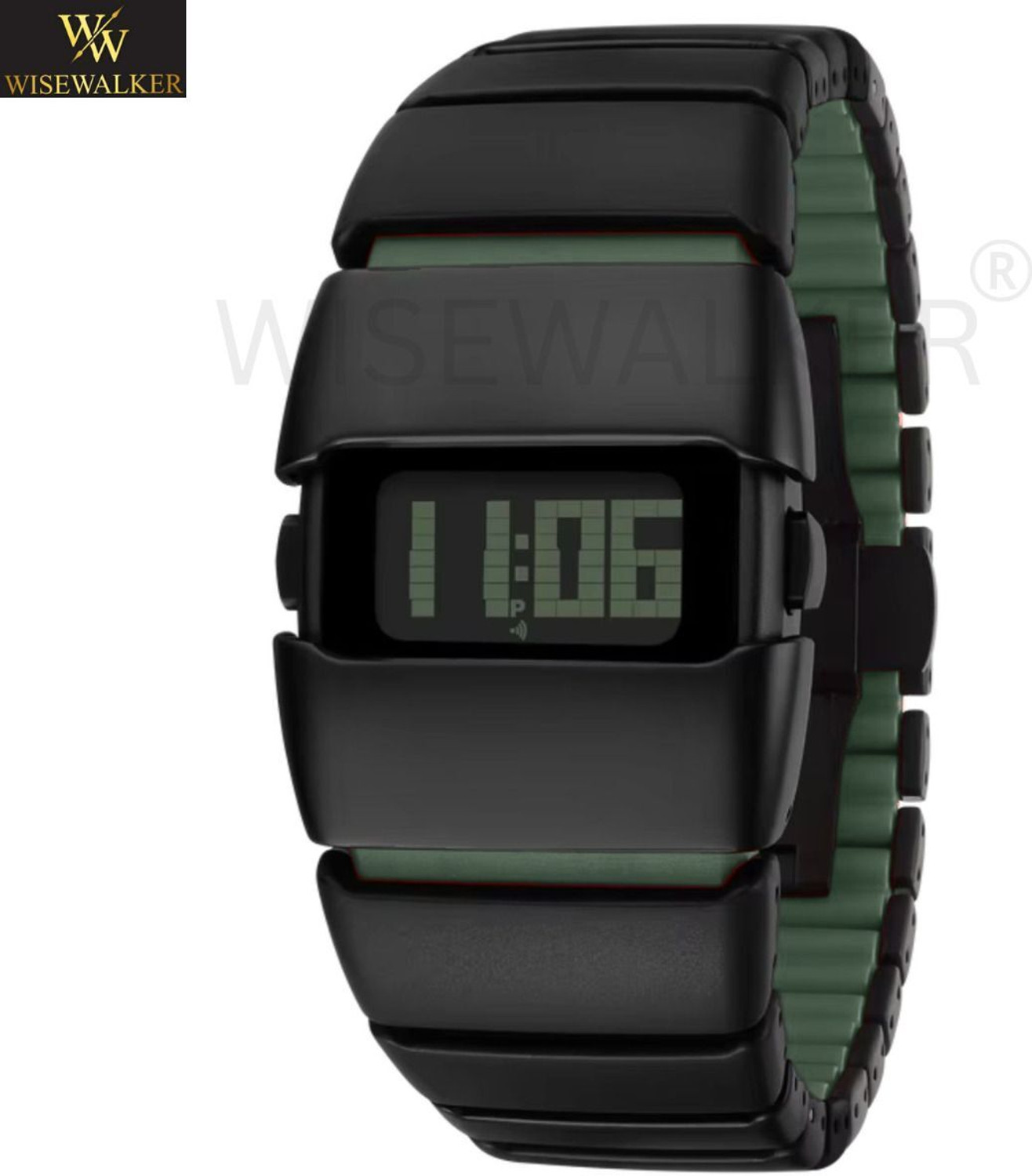 Image of WiseWalker WiseWalker GenZ Luxury Style Digital Green Watch Unique Band with LED Display Digital Watch - For Men & Women