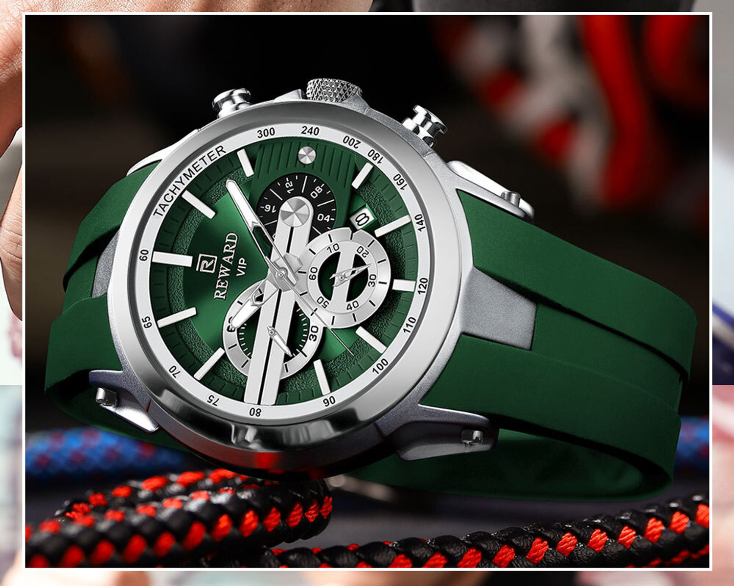 Image of Reward Green Color Analog Watch For Men Analog Watch - For Men