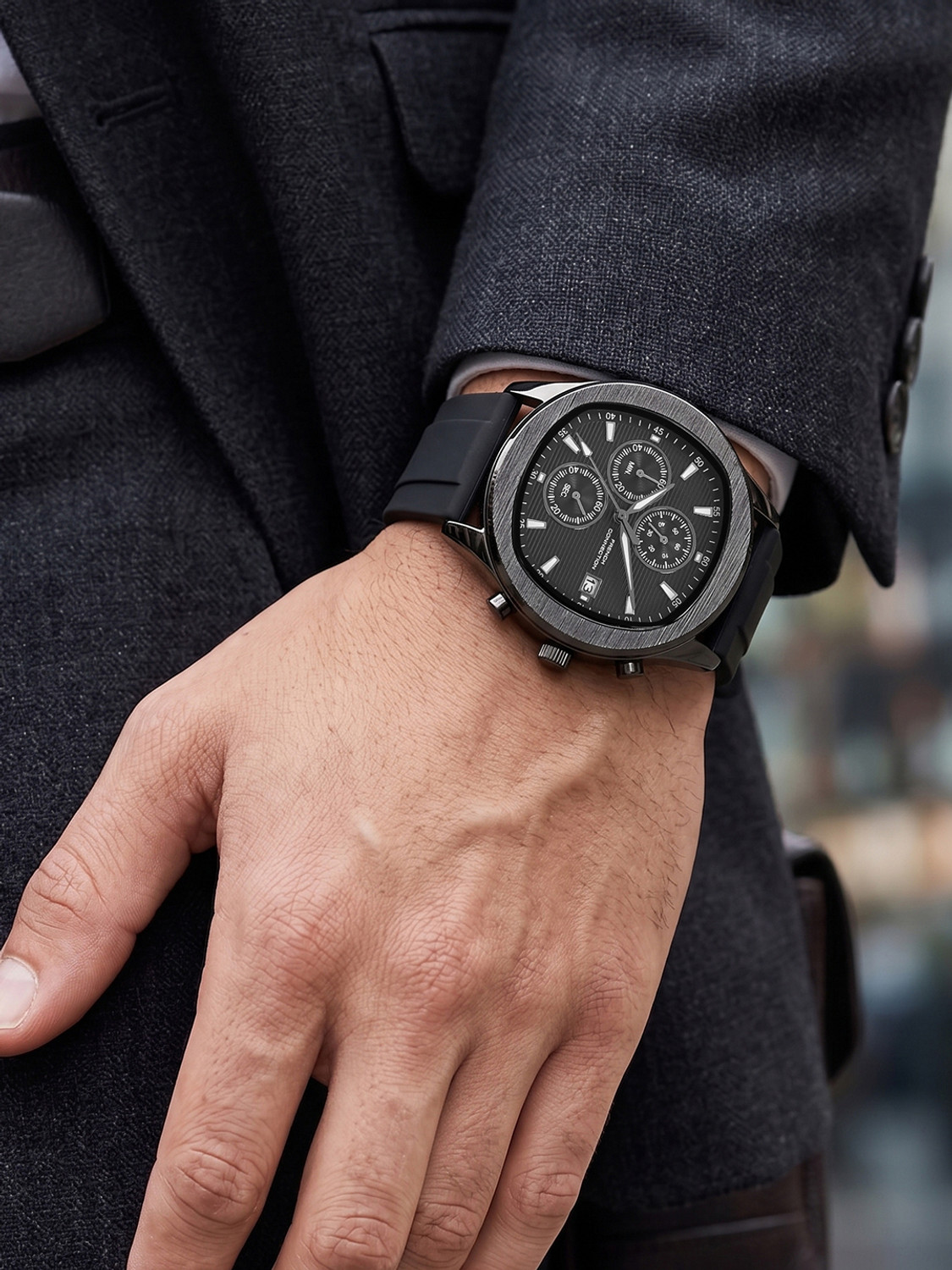 Image of French Connection FCU23B French Connection Vector Men's Multifunction Analog Watch for men - FCU23N Analog Watch - For Men