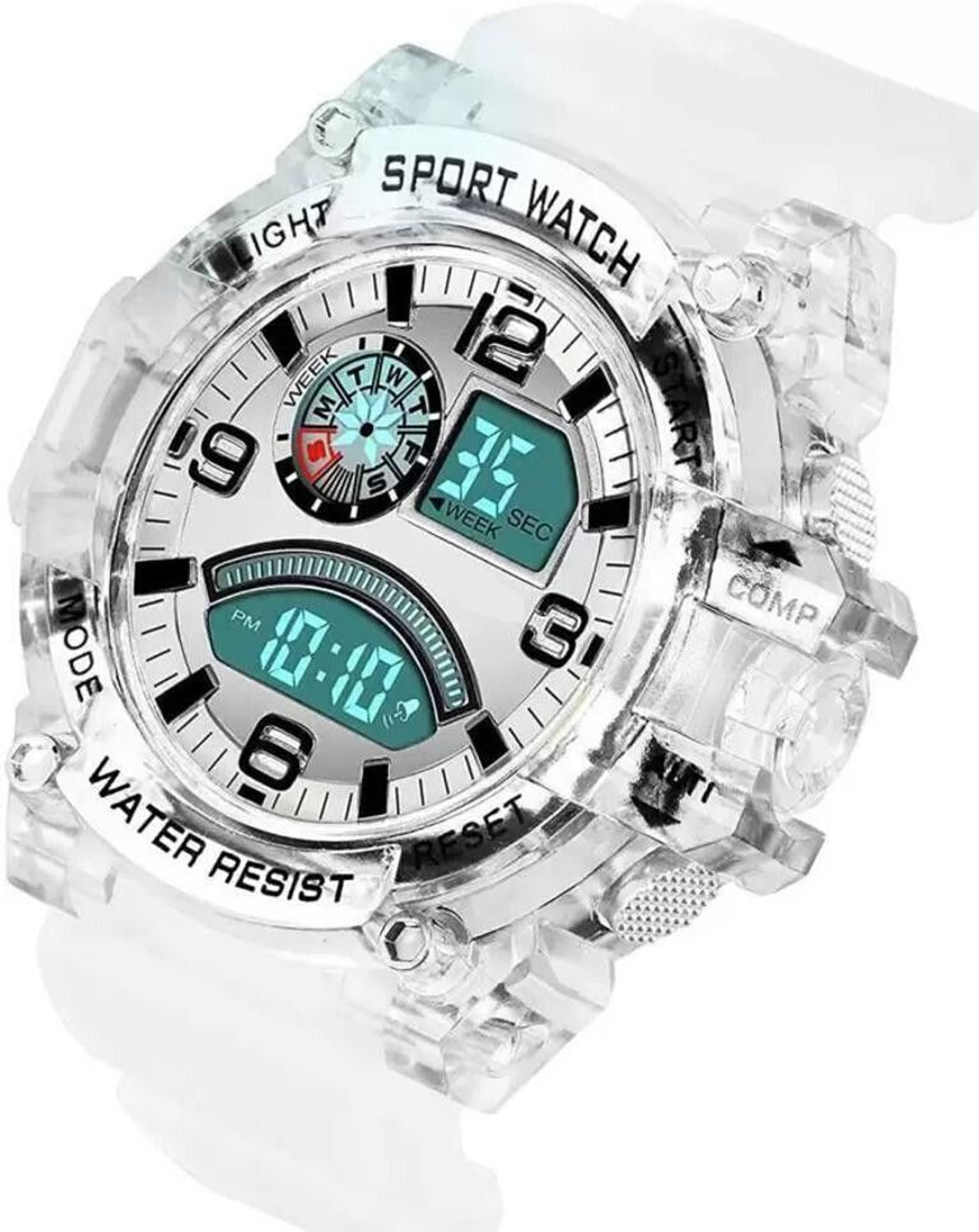 Image of RareEagle Shockproof Multi-Functional Automatic Full Black Watch For Boys Digital Watch - For Boys Multi-Function Automatic Waterproof Transparent Sports Digital Watch
