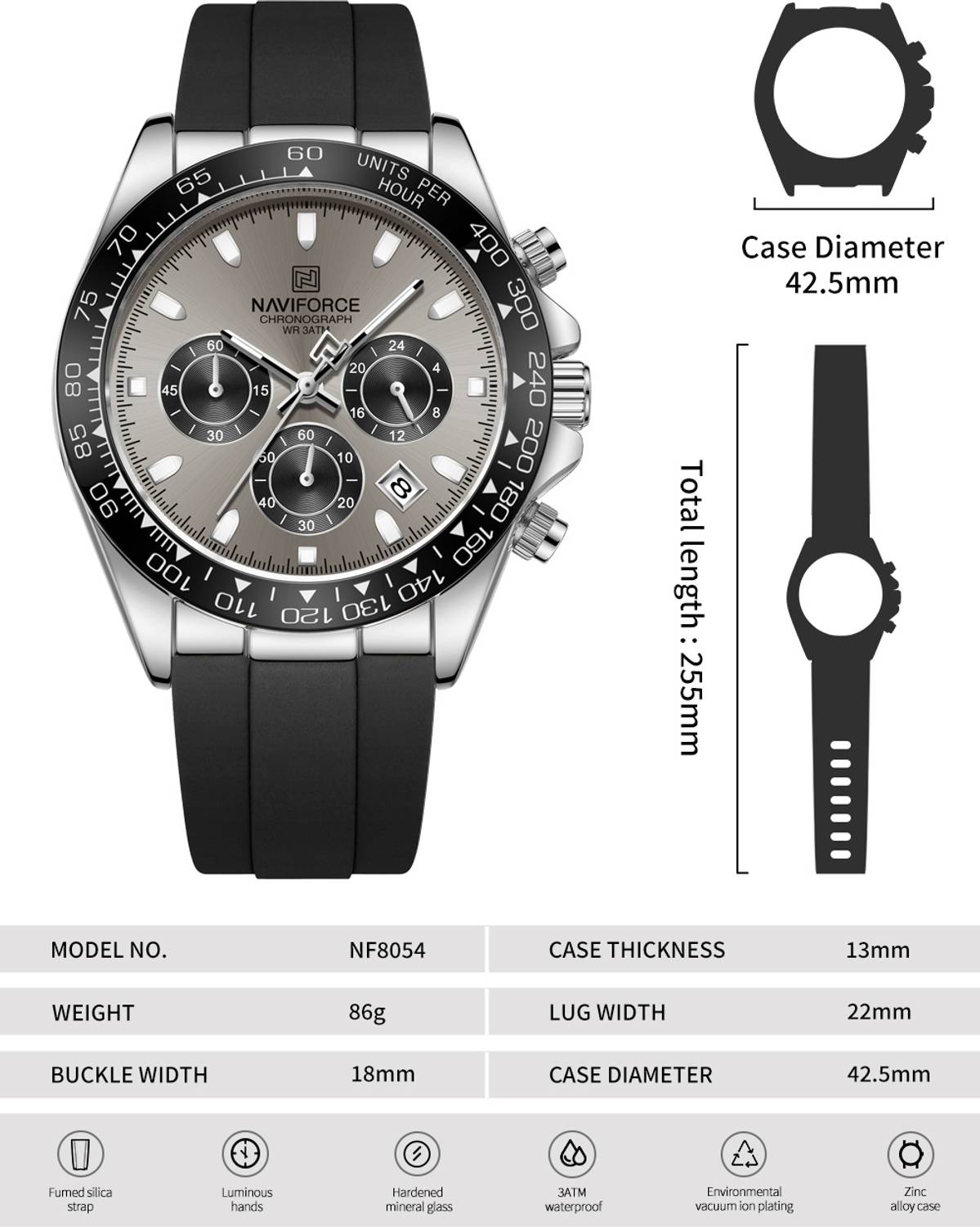 NAVIFORCE Dynamic Racing Bezel Watch for Men - Image 3