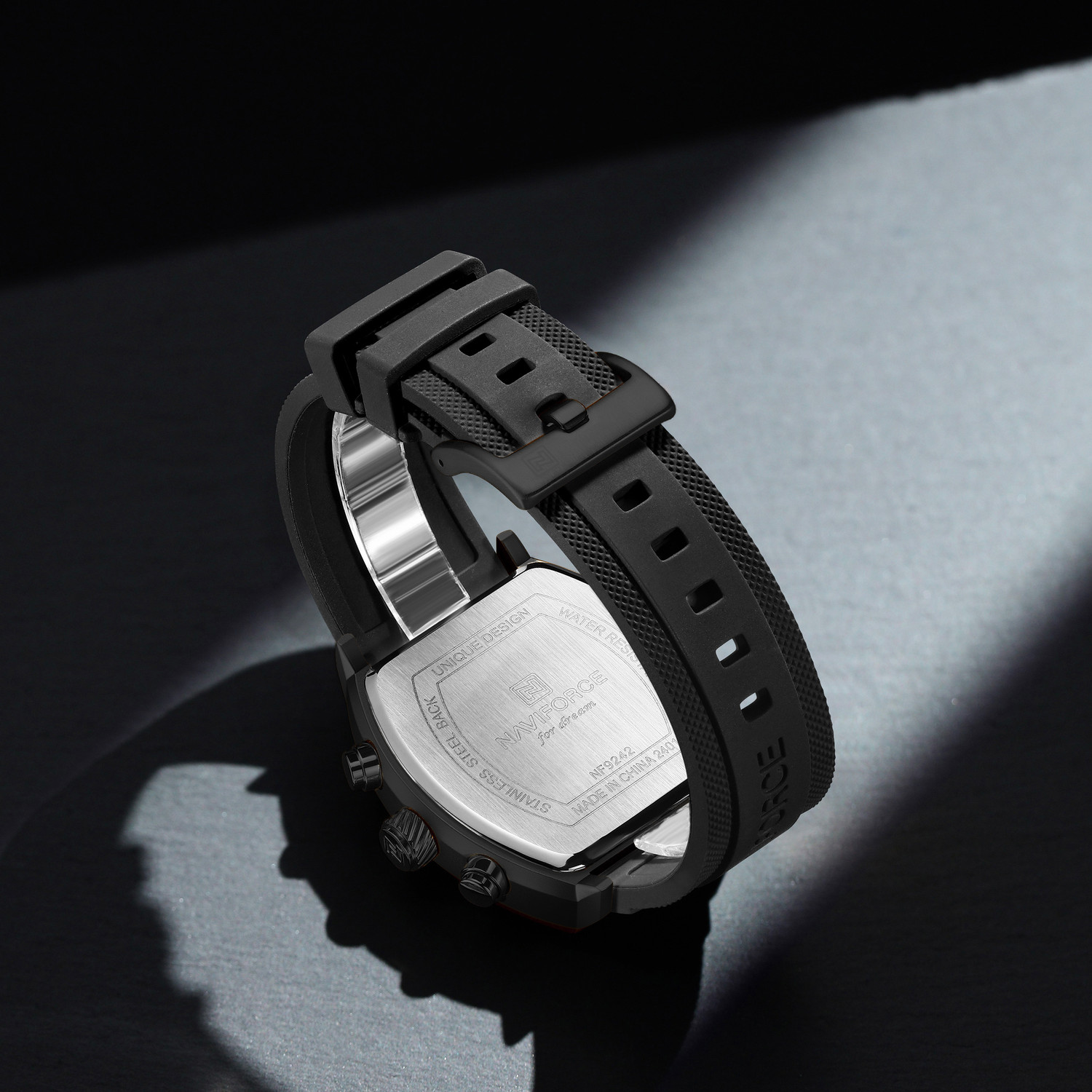 Image of NAVIFORCE Black Dynamic Racing Style Dual Display Multifunctional Watch Analog-Digital Watch - For Men
