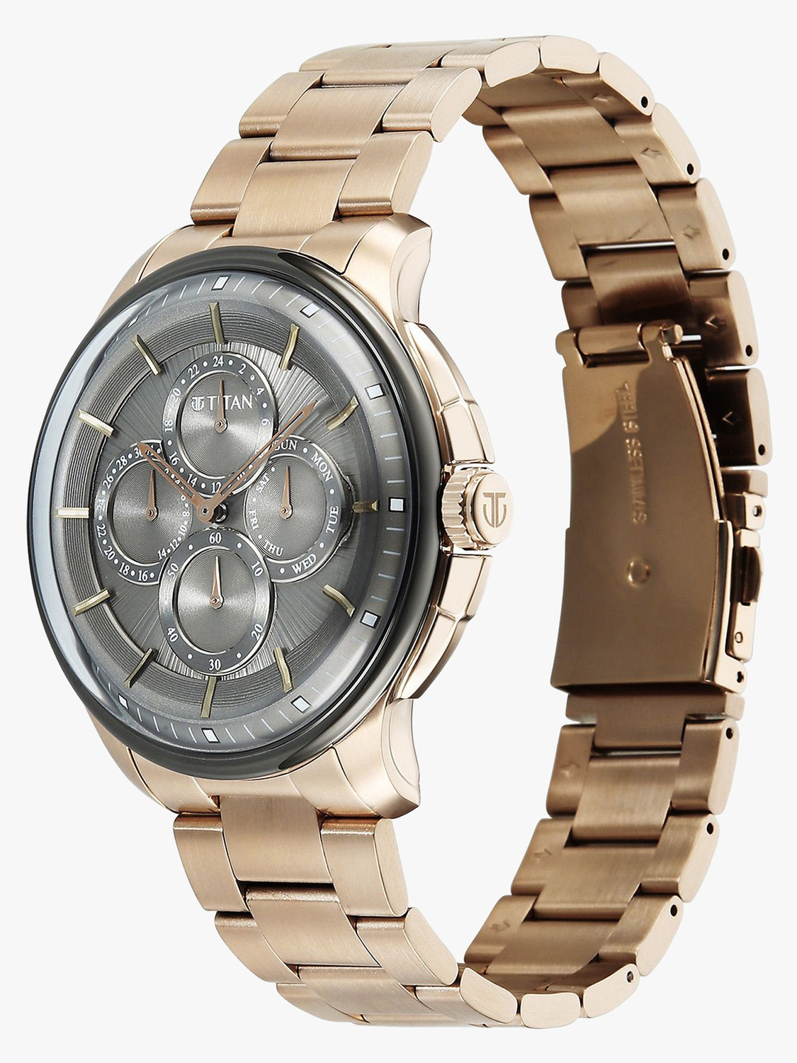Image of Titan Titan Classique Four Eye Multifunction Titan Classique Four Eye Multifunction Anthracite Dial Watch for Men Analog Watch - For Men