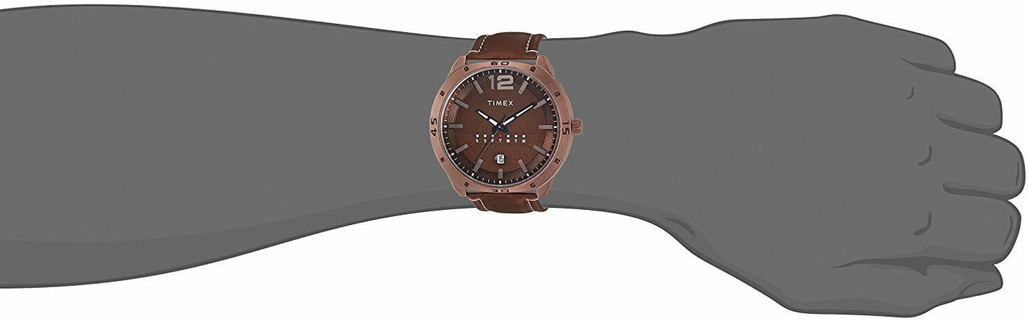 Image of TIMEX Timex Brown Round Dial TW000U936 Analog Watch - For Men