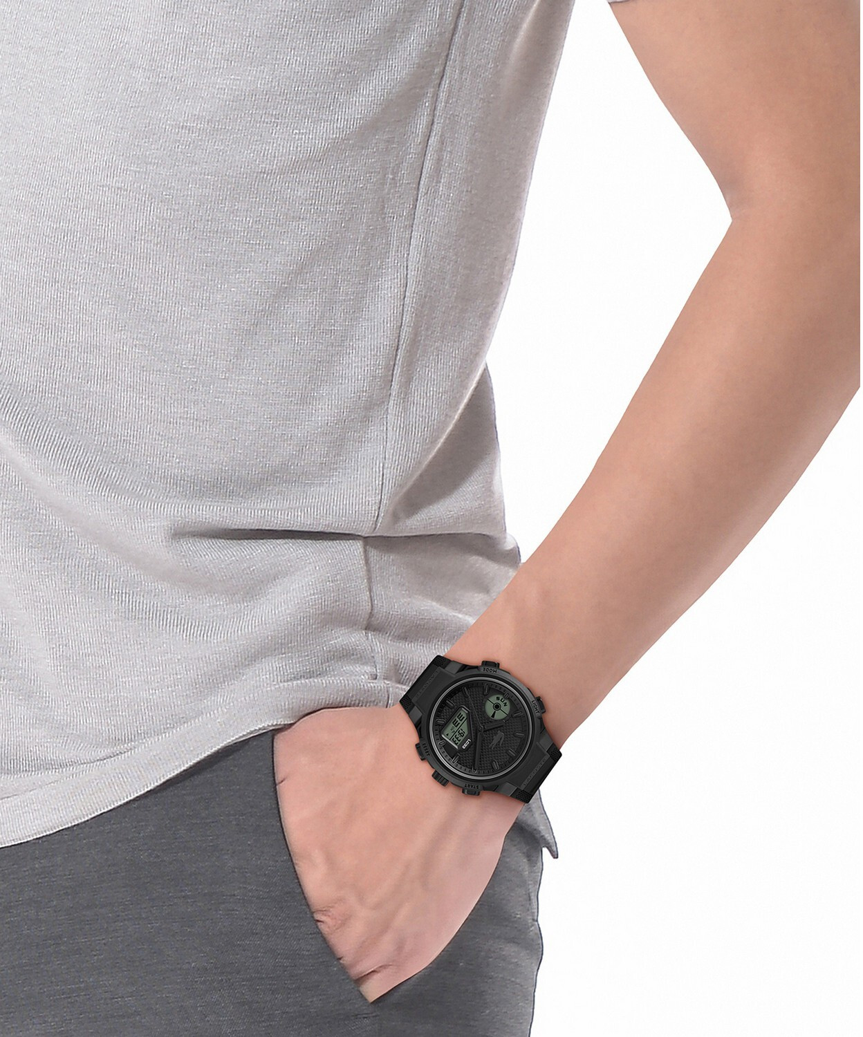 Image of LACOSTE LC33 Lacoste Lc33 Qtz Basic Black Round Dial Men's Watch - 2011447 Analog Watch - For Men
