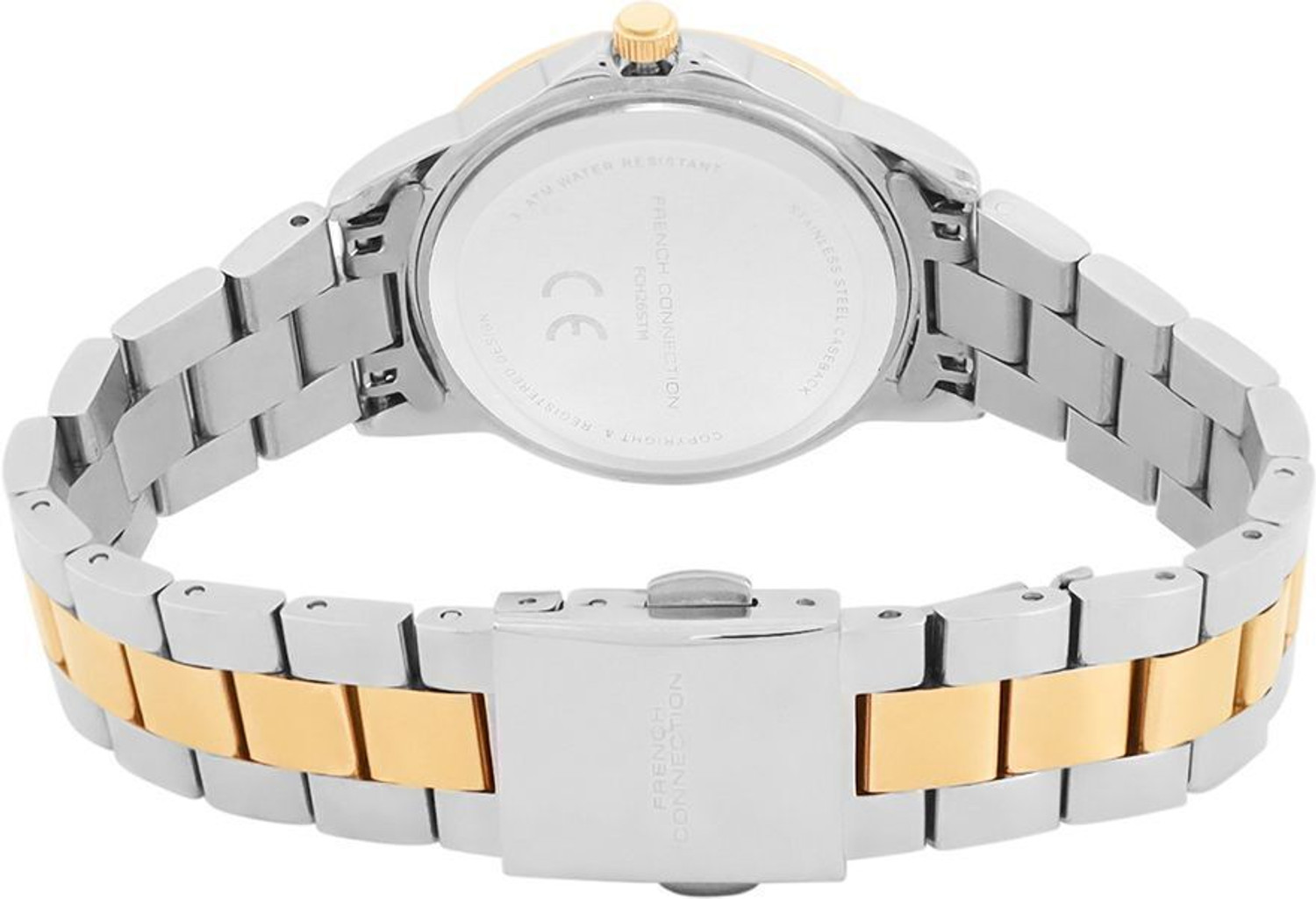 Image of French Connection Aurdate AURDATE Rhinestone Dated Silver Sunray Dial | Women's Silver Analog Watch - For Women