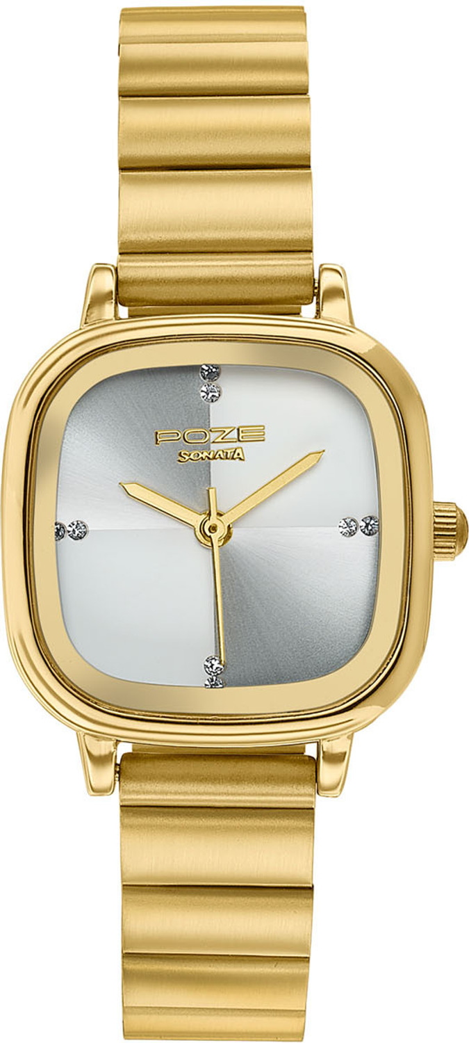 Image of SONATA Poze Drop 9.1 Poze 9 Quartz White Dial IPG Strap Analog Watch - For Women