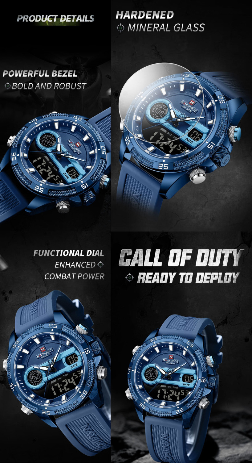 Image of NAVIFORCE NF9223-BLUE NF9223 Analog-Digital Watch - For Men