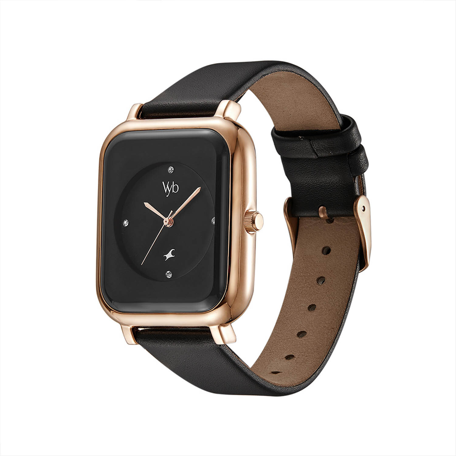 Image of Fastrack Vyb Muse Quartz Analog Black Dial Black Leather Strap Watch for Girls Analog Watch - For Women
