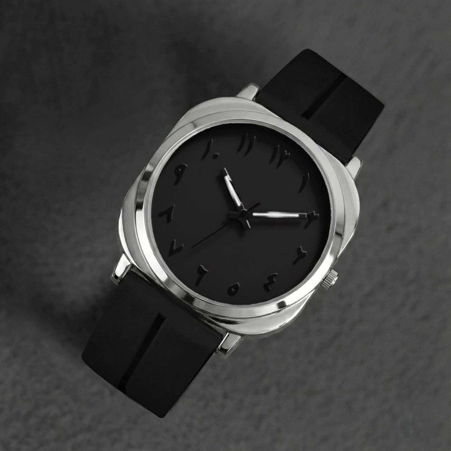 SANGANI Arabian Dial Square Silicone Watch - Men - Image 3