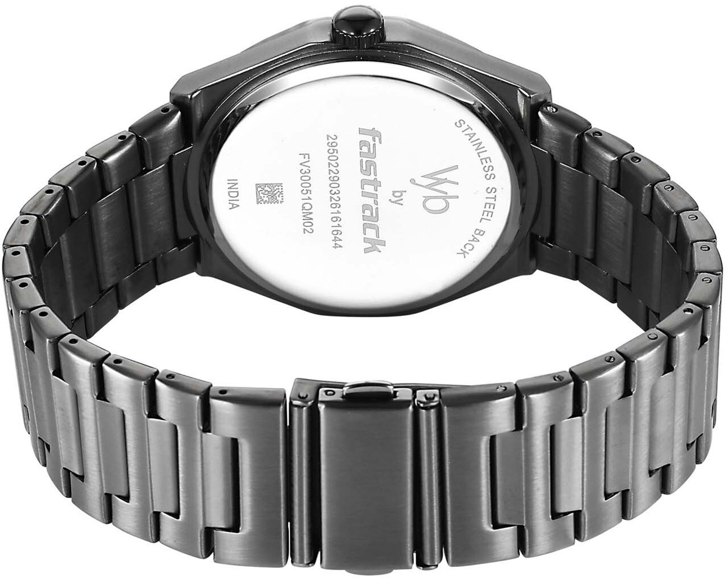 Image of Fastrack Vyb Orion Vyb Orion Date Display Quartz Grey Dial Gun Stainless Steel Strap Analog Watch - For Men