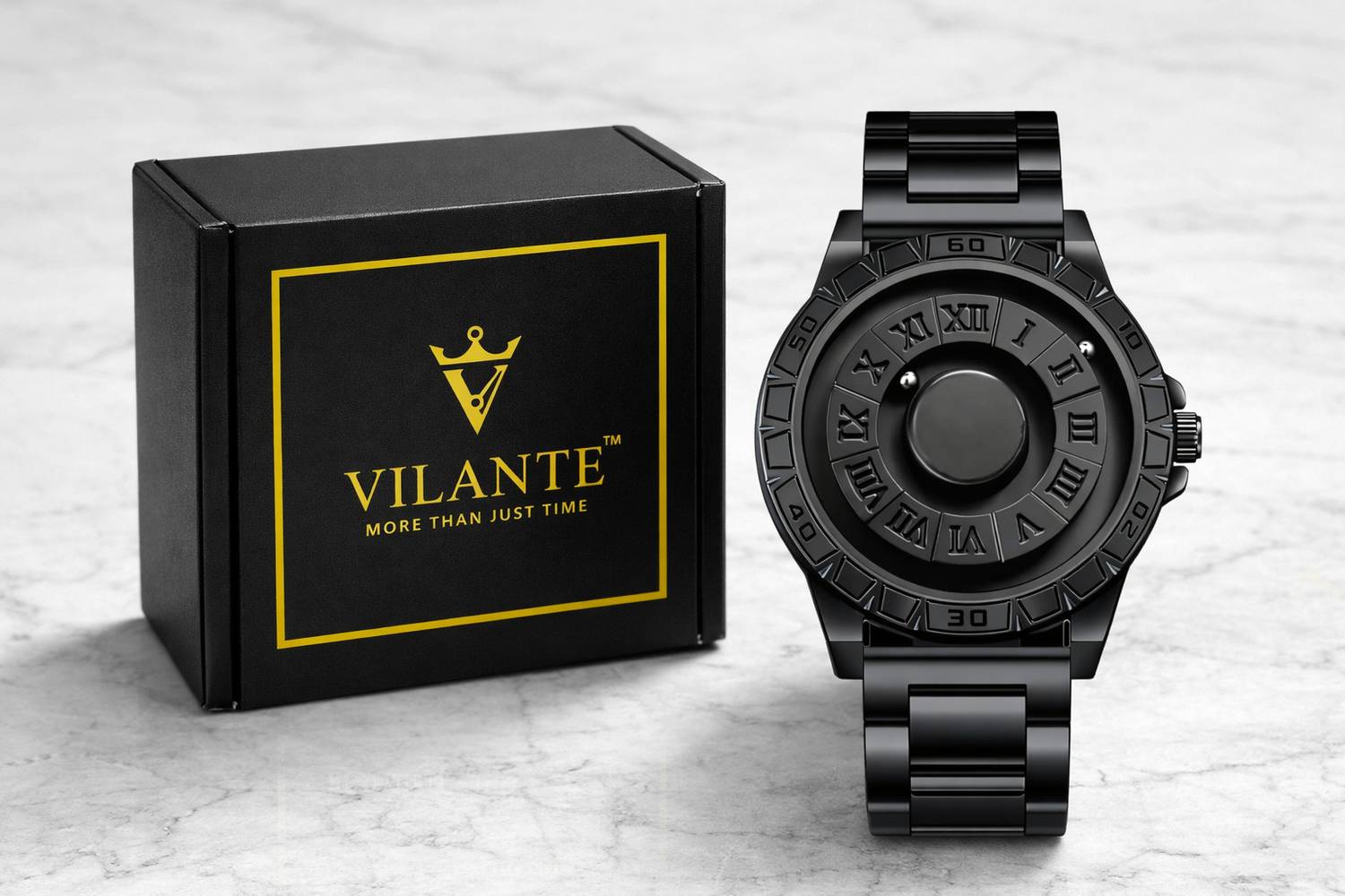 VILANTE_SWISS All Black Magnetic Ball Watch - Men - Image 1