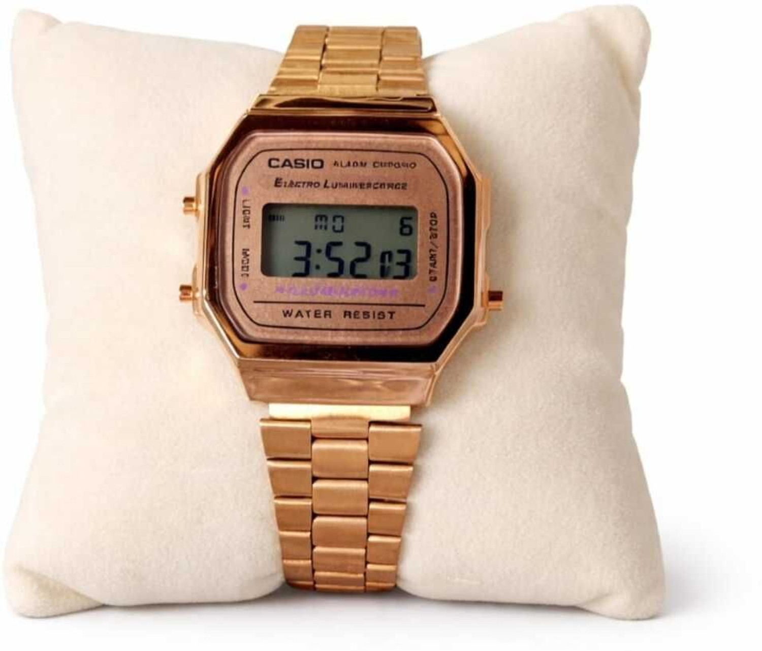 Image of brothers enterprise Rose Gold Digital Watch with Metal Strap | Alarm Chrono & LED Light Premium Digital Watch - For Women