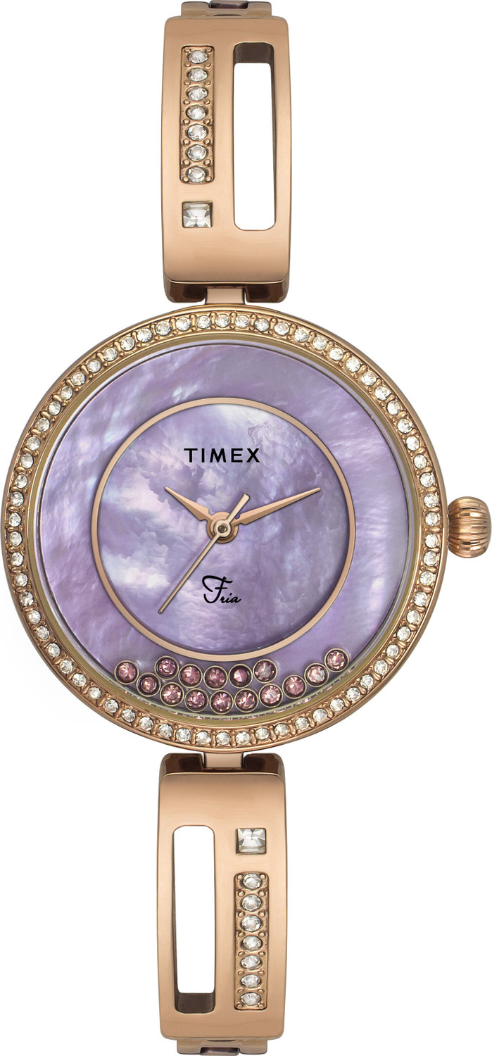 Image of TIMEX Casual Watch Fria Round 32mm Purple Dial Analog Watch - For Women