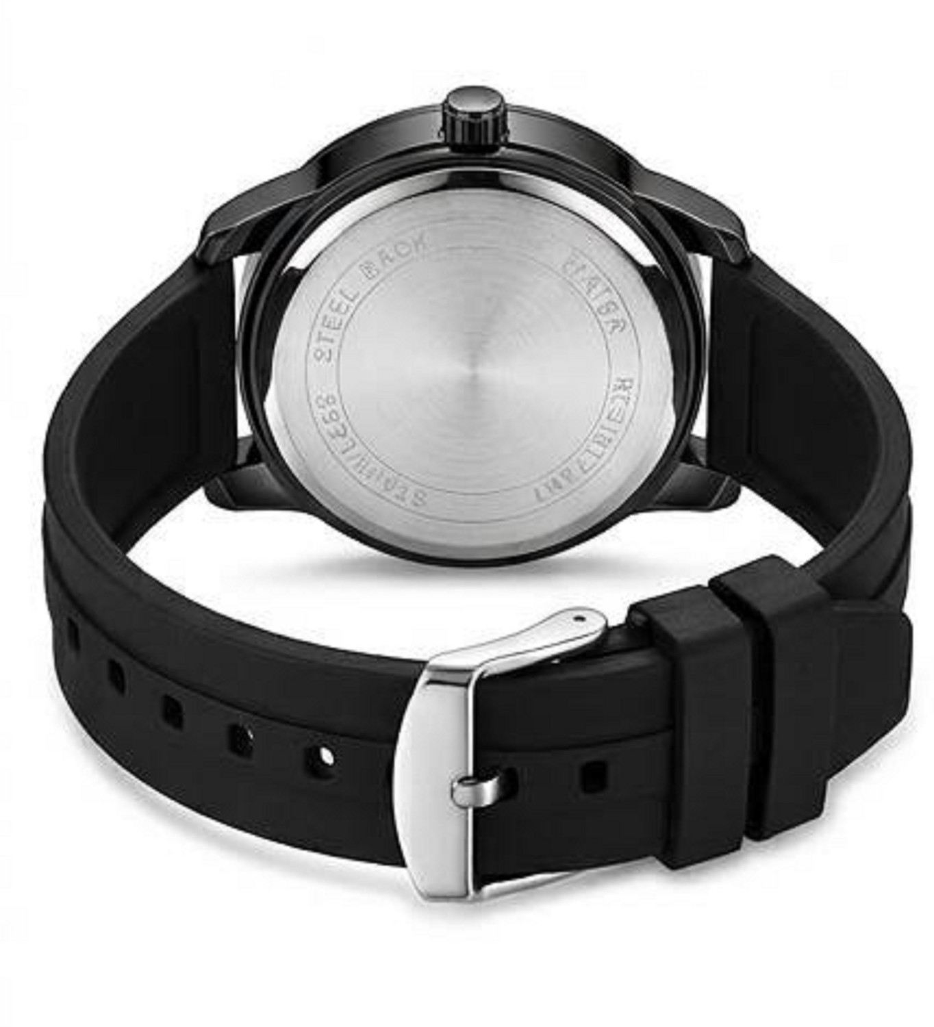Image of MAAN INTERNATIONAL NM-1605 Noir Motion Stylish Designer Premium Dual Dial With Silicone Strap Analog Watch - For Men