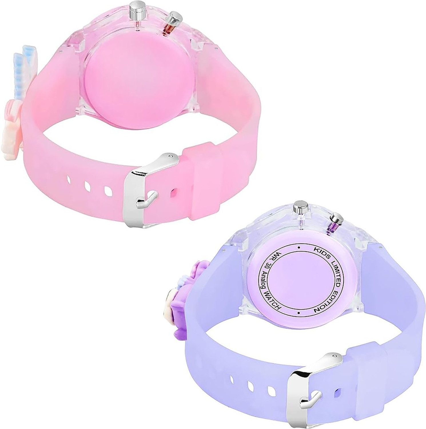 Image of DKERAOD Multicolor Lights 3D Cute Cartoon Watch Violet Bunny & Unicorn Watch Multicolor Lights 3D Cute Cartoon Multi Strap Kids Analog Watch - For Girls