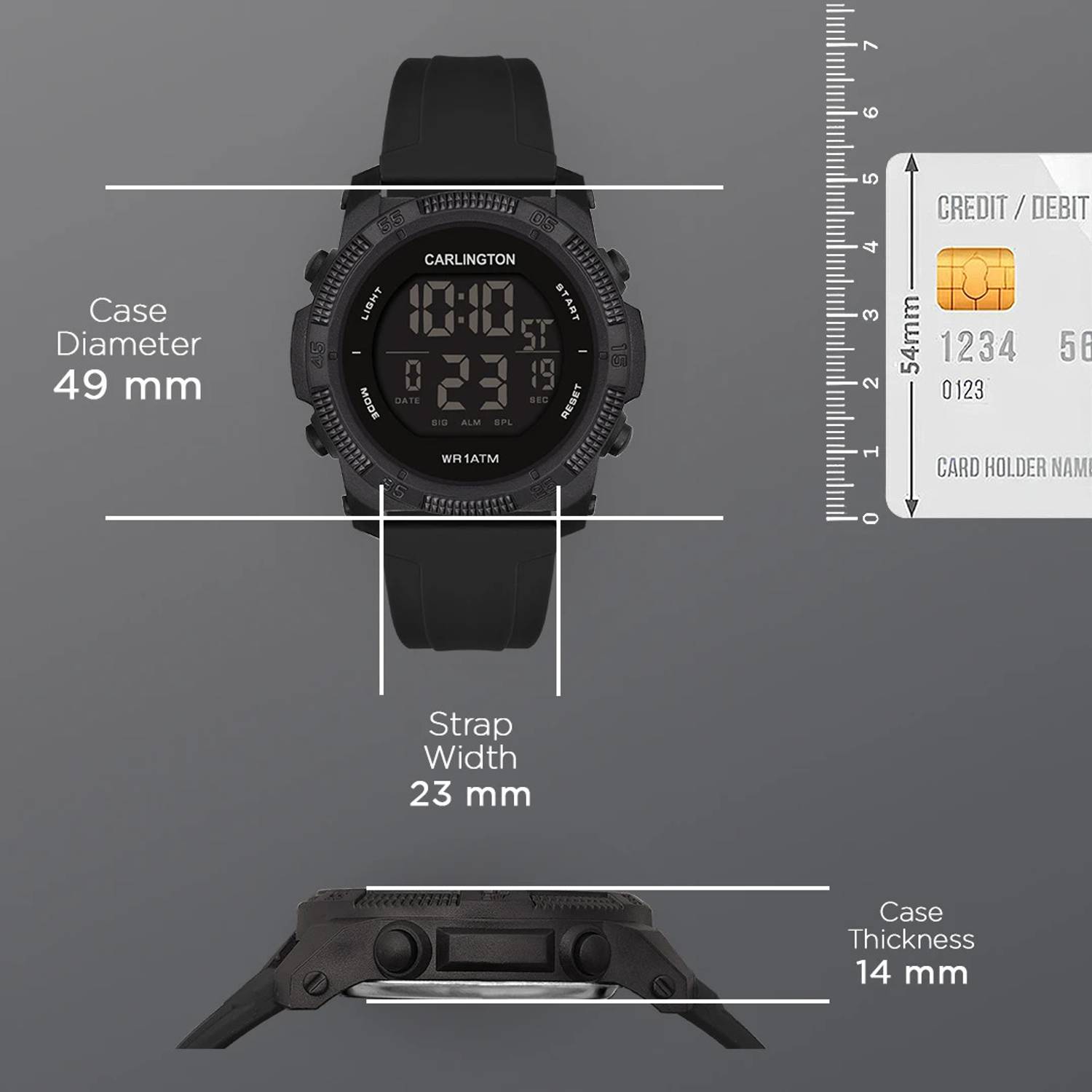 Carlington CT 9133 Black Endurance Digital Watch - Men - Image 3