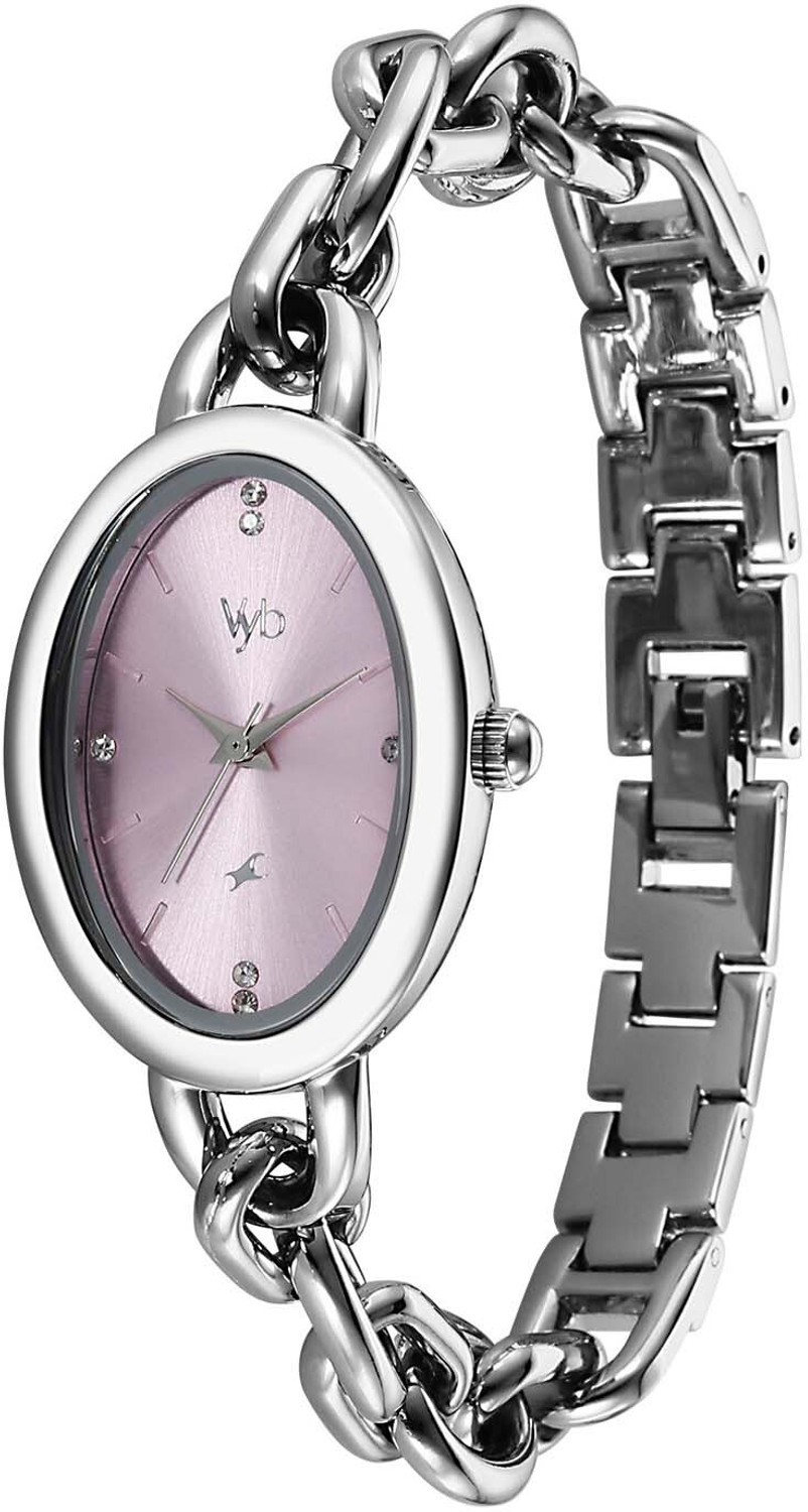 Image of Fastrack Fastrack Vyb Manifester Fastrack Vyb Manifester Quartz Lilac Dial Silver Alloy Strap Analog Watch - For Women