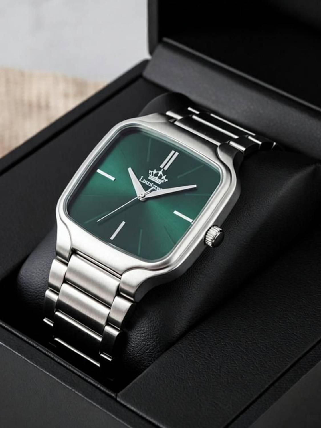 LIMESTONE Men's Square Dial Quartz Watch - Image 4