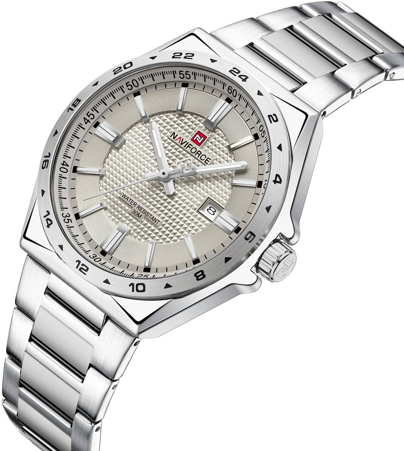 NAVIFORCE NF9266 Grey Dial Silver Stainless Steel Watch - Image 2