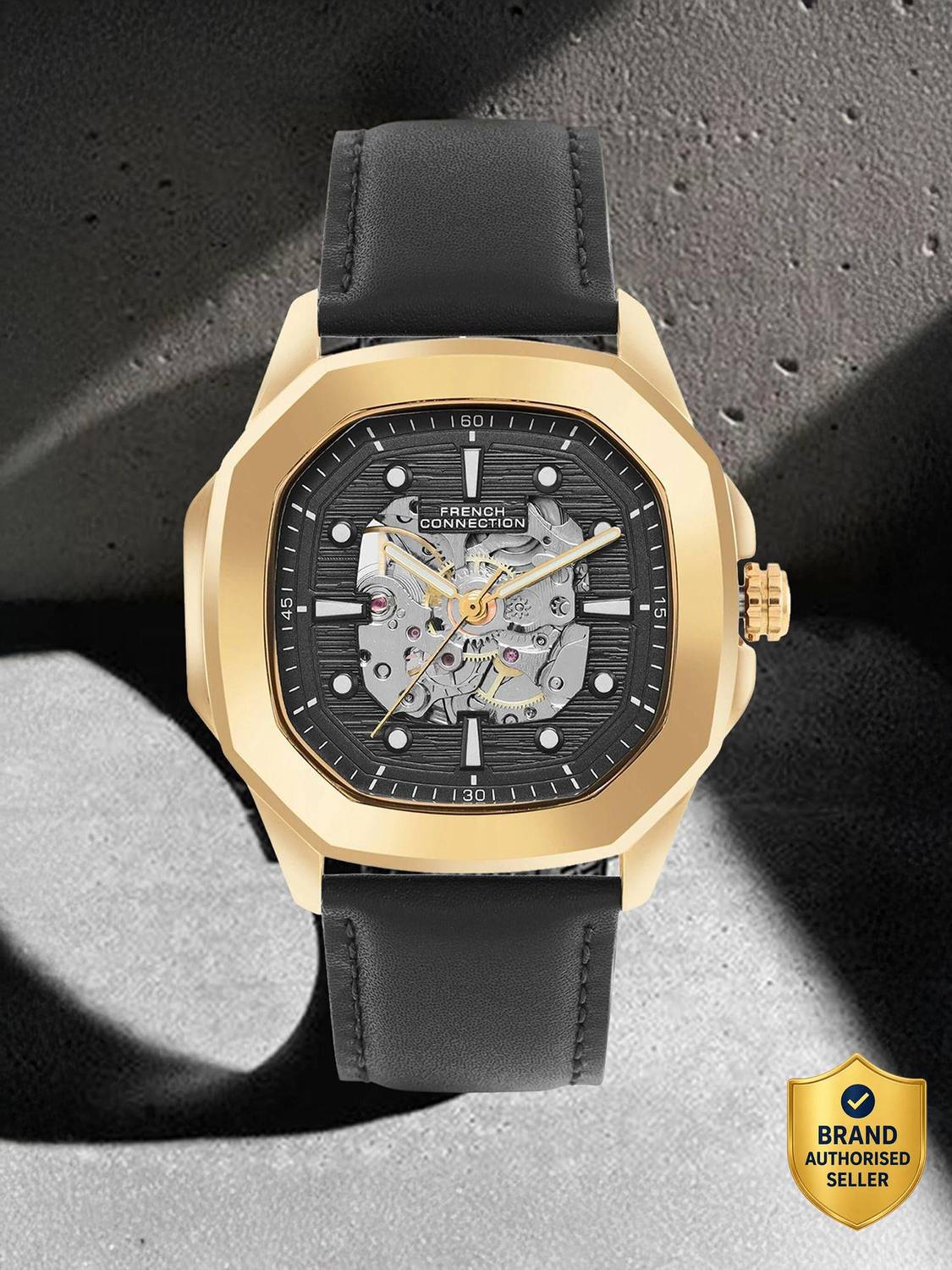 French Connection Black Automatic Watch for Men - Image 1