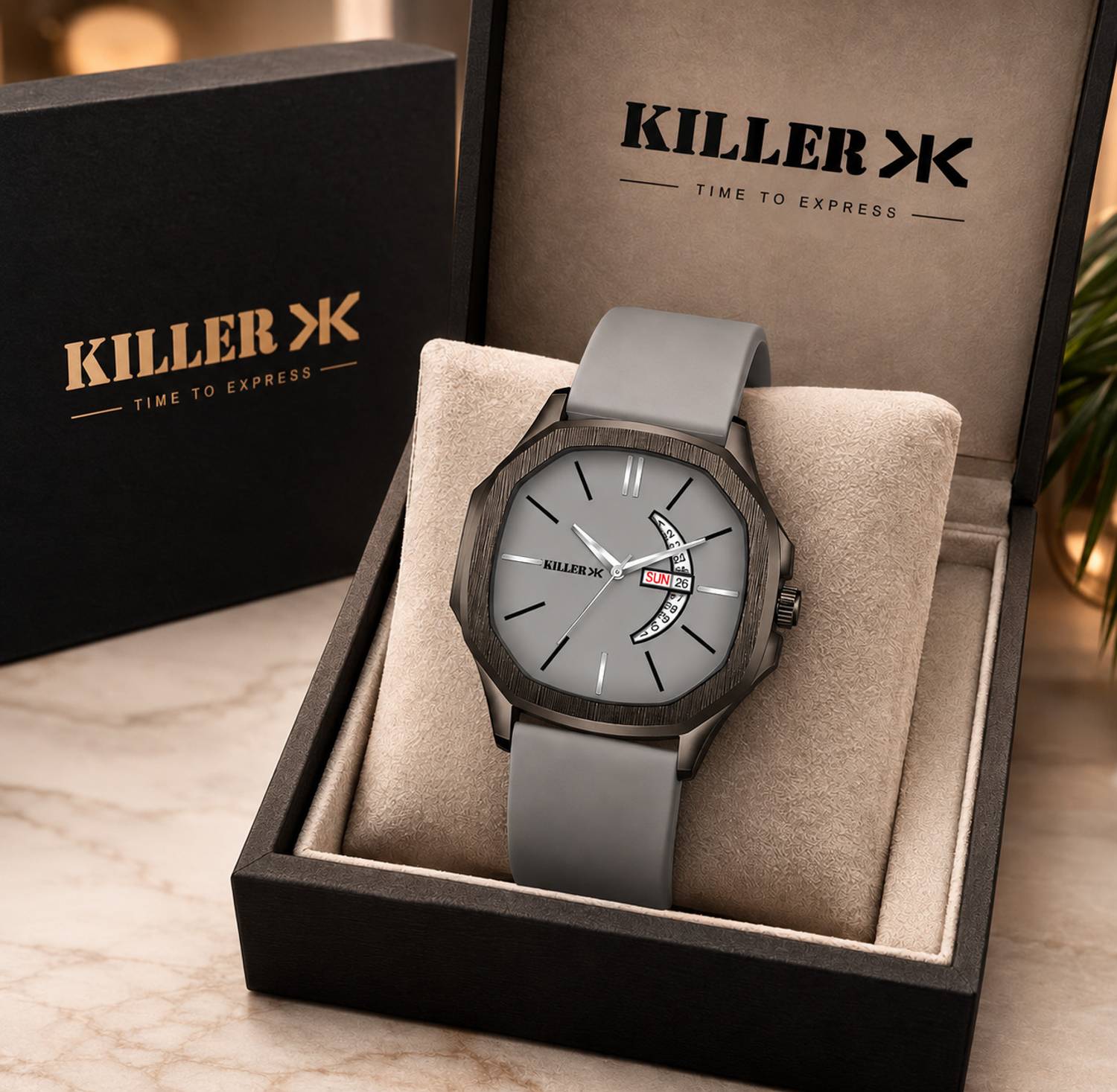 KILLER Hexa Gun Metal Analog Watch for Men - Image 5